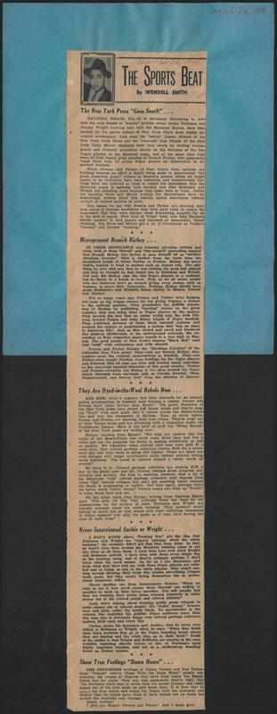 The Sports Beat newspaper column, 1946 March 30