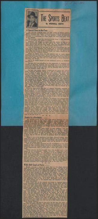 The Sports Beat newspaper column, 1946 April 20