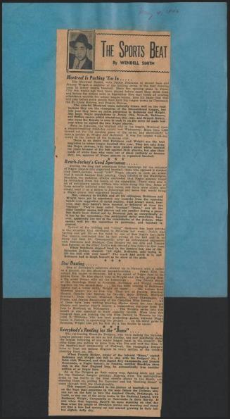 The Sports Beat newspaper column, 1946 May 04