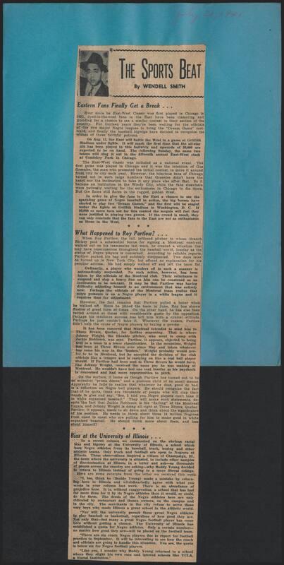 The Sports Beat newspaper column, 1946 July 20
