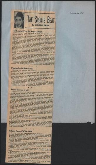 The Sports Beat newspaper column, 1947 January 04
