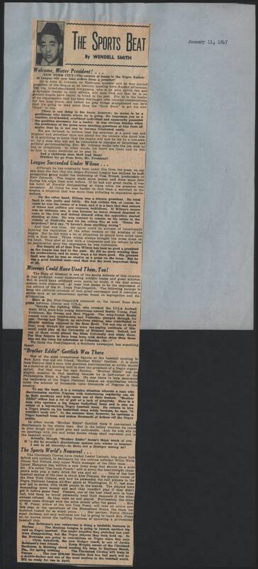 The Sports Beat newspaper column, 1947 January 11