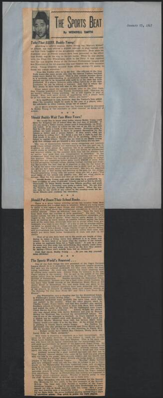 The Sports Beat newspaper column, 1947 January 25