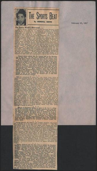 The Sports Beat newspaper column, 1947 February 15