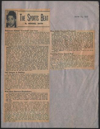 The Sports Beat newspaper column, 1947 March 15