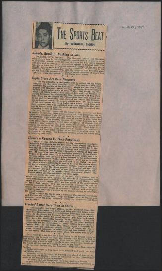 The Sports Beat newspaper column, 1947 March 29