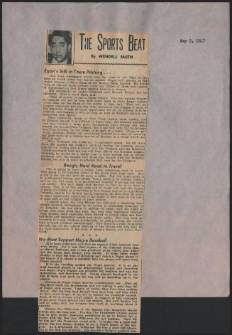 The Sports Beat newspaper column, 1947 May 03