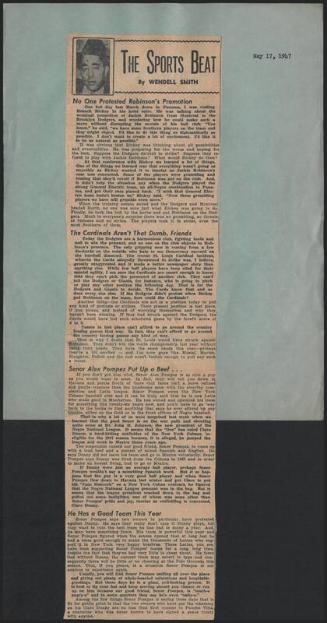 The Sports Beat newspaper column, 1947 May 17