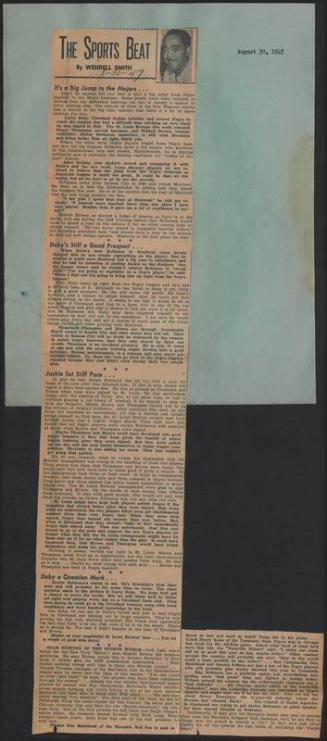 The Sports Beat newspaper column, 1947 August 30