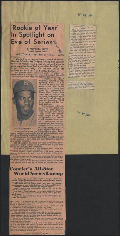 The Sports Beat newspaper column, 1947 September 27