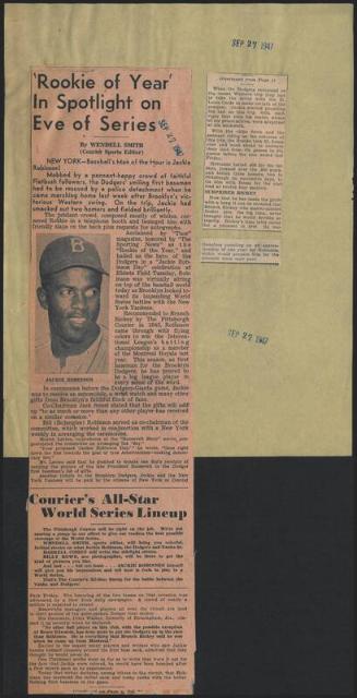 The Sports Beat newspaper column, 1947 September 27