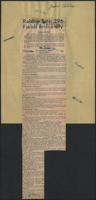 The Sports Beat newspaper column, 1947 October 11