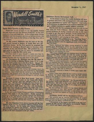 The Sports Beat newspaper column, 1947 November 08