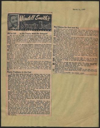 Sports Beat newspaper column, 1948 March 06