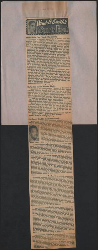Sports Beat newspaper column, 1949 January 22