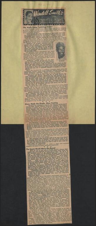 Sports Beat newspaper column, 1949 February 12