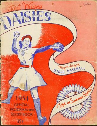 Fort Wayne Daisies program and score book, 1954