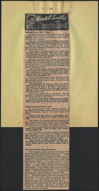 Sports Beat newspaper column, 1949 July 09