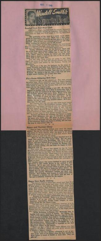 Sports Beat newspaper column, 1949 August 06