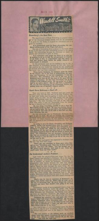 Sports Beat newspaper column, 1949 December 03