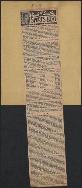 Sports Beat newspaper column, 1951 February 03