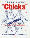 Grand Rapids Chicks program and score book, 1954