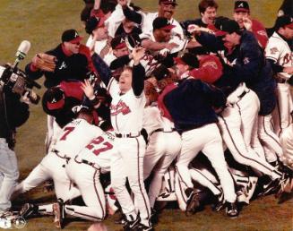 Atlanta Braves Celebrating photograph, 1995 October 28