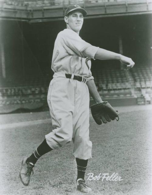 Bob Feller Warming-up photograph, 1945