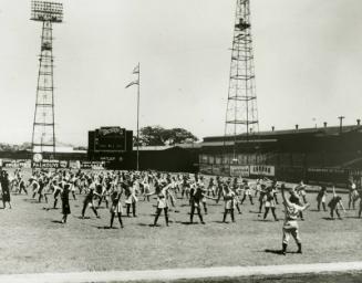 Warm-Up at El Gran Stadium during Spring Training in Cuba photograph, 1947
