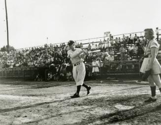 Johnny Rawlings Hitting Infield Practice at Spring Training photograph, 1947