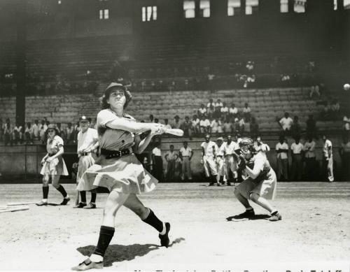 Alma Ziegler Batting at Spring Training in Cuba photograph, 1947