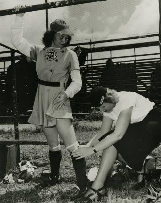 Betty Fabac with Chaperone Johanna Hageman photograph, between 1945 and 1948