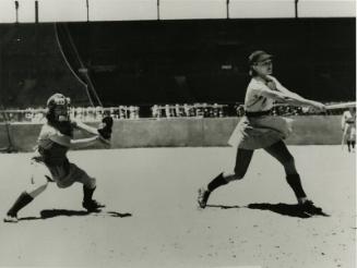 Unidentified Player Batting photograph, between 1943 and 1954