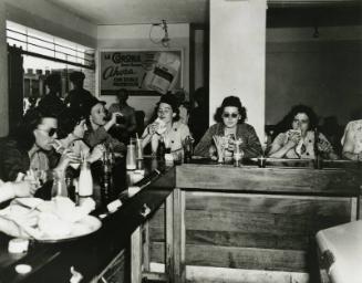 Grand Rapids Chicks at Lunch during Spring Training in Cuba photograph, 1947