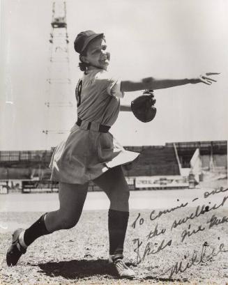 Mildred Earp Throwing photograph, between 1947 and 1950