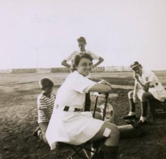 Mary "Wimp" Baumgartner on tour photograph, 1949