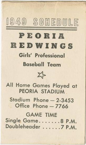 Peoria Redwings schedule, 1949