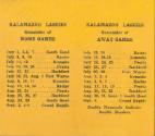 Kalamazoo Lassies schedule, 1950