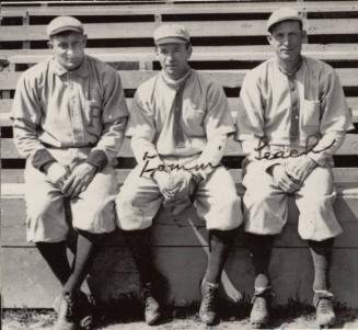 Honus Wagner, Tommy Leach, and Fred Clarke photograph, approximately 1910