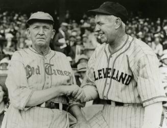 Cy Young and Tris Speaker Shaking Hands photograph, between 1935 and 1938