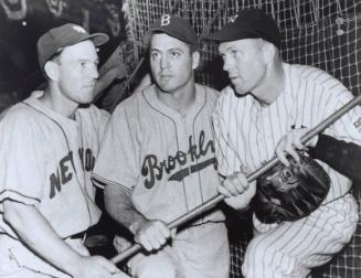 Mel Ott, Billy Herman, and Bill Dickey photograph, approximately 1942