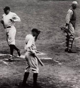 Babe Ruth Crossing Home Photograph, between 1920 and 1934