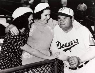 Babe, Claire, and Dorothy Ruth at Dodgers Game photograph, 1938 June 20