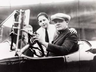 Babe Ruth and Child in Car photograph, undated