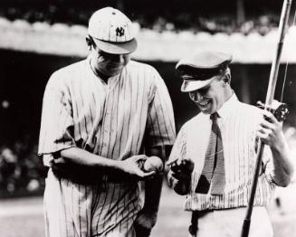 Babe Ruth and Harold Lent photograph, 1921
