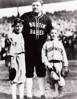 Babe Ruth with Children Barnstorming Tour photograph, 1927 or 1928