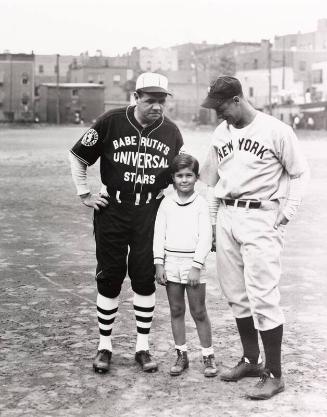 Babe Ruth and Lou Gehrig with an Unidentified Boy photograph, 1931