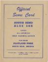 South Bend Blue Sox scorecard, 1946