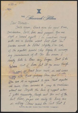 Letter from Eric Show to Florence Joiner, 1985 June 12