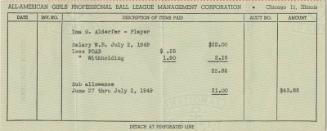 Ima G. Alderfer Paycheck stub, 1949 July 02
